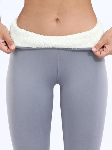 Black Leggings Compression Thick Lamb Wool Pants Cold Resistant Pants